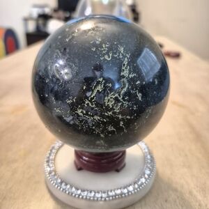 Natural Moss Agate Crystal Orb Sphere #3